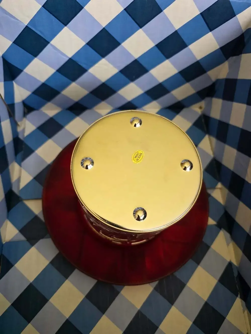 Bath & Body Works Holiday Plaid & Gold Branches 3-Wick Candle Holder